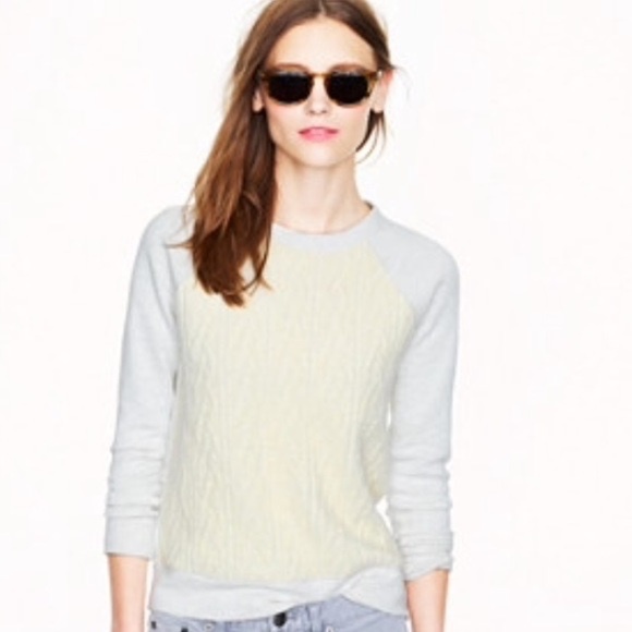 J. Crew Cable Knit Crewneck Sweatshirt Small - Picture 1 of 10